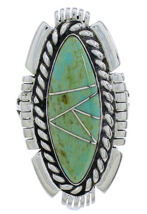 Silver Turquoise Southwestern Jewelry Ring Size 5-3/4 TX40686